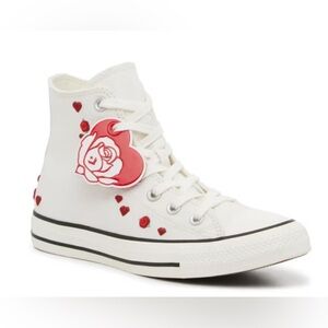 Converse Chuck Taylor All Star Heart & Rose High-Top Sneaker white womens size 5